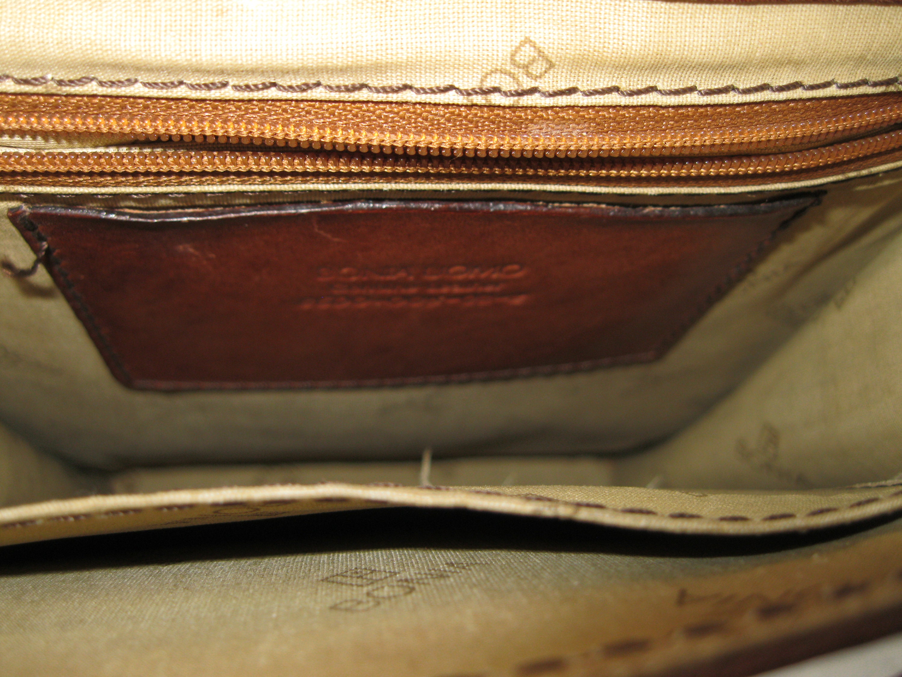 Vintage BONIA Brown Leather Messenger Bag With Front Flap