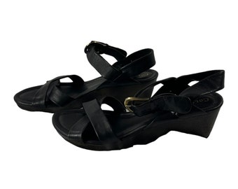 Vintage dames Cole Haan zwartleren slingbackschoenen 9,50 B
