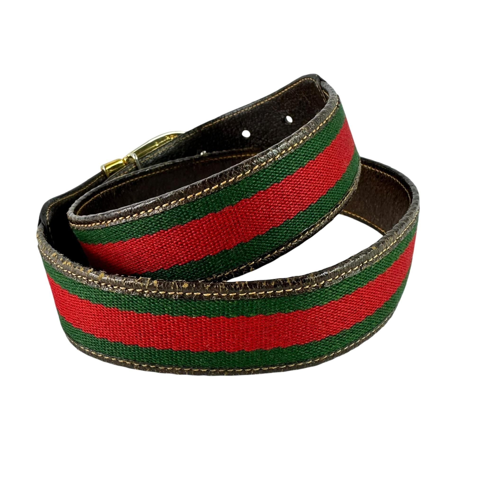 ❤️70\'s Vintage GUCCI GG BUCKLE Red / Navy Leather Reversible Belt Size 95 / 38 GucciReversableBelt-6_1200x.  main image 2