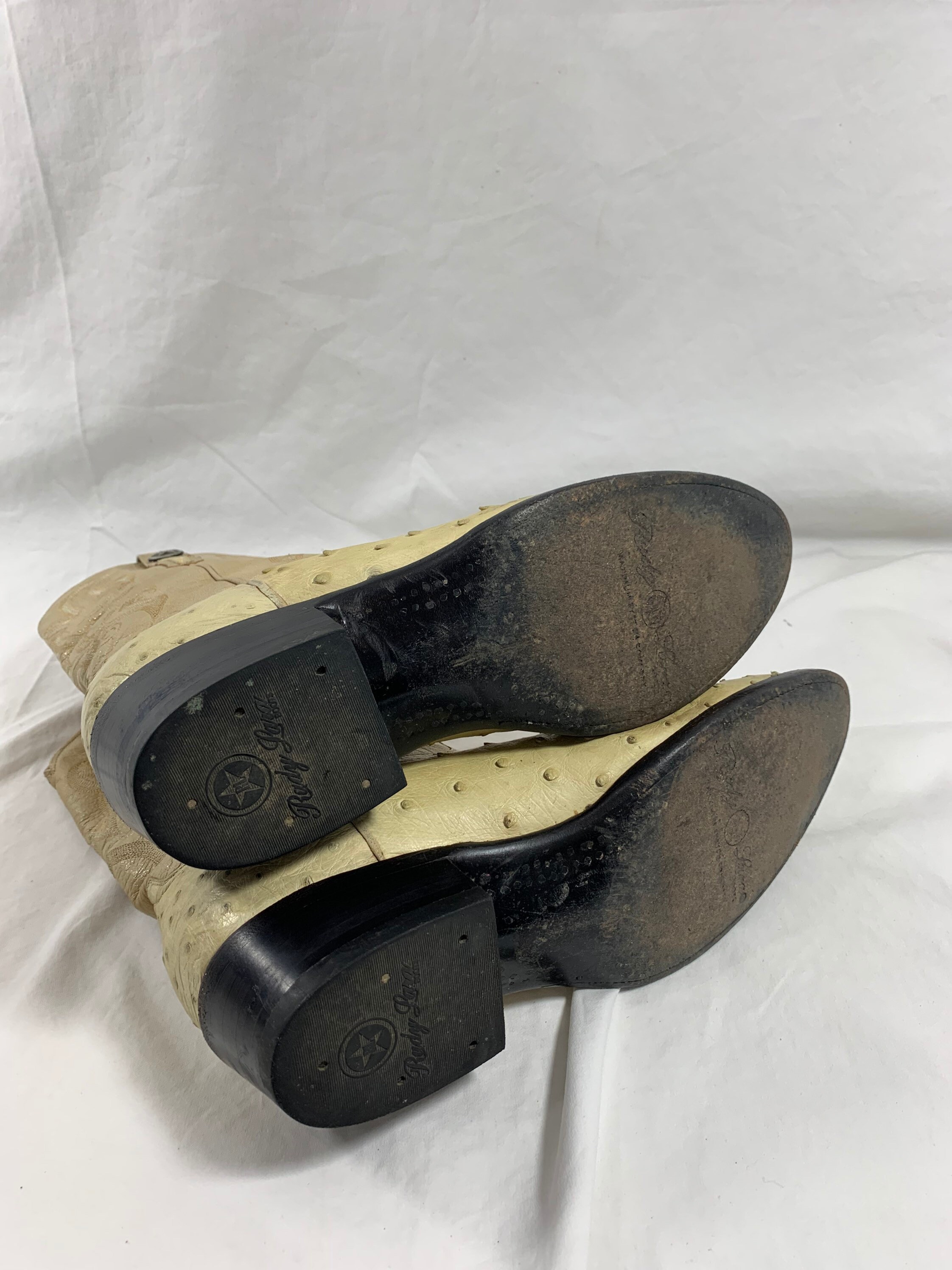 Genuine Men RUDY LARA Western Country Ostrich and Leather 