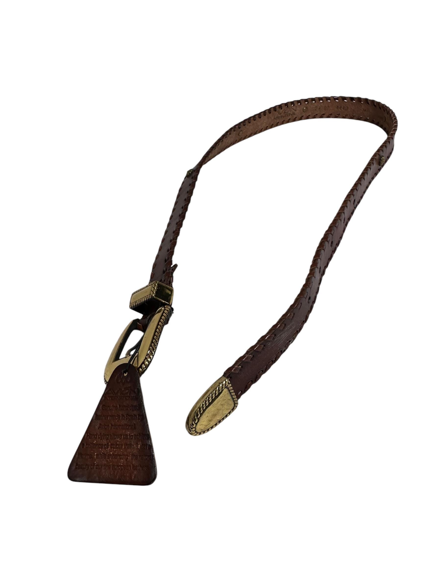 AVION INTERNATIONAL Brown Hand Dyed Leather Women\'s Belt Made In Spain Size28 M AVION INTERNATIONAL Brown Hand Dyed Leather Women main image 2