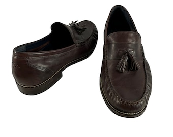 Echte Männer Cole Haan pecan braune Quaste Leder Loafers Schuhe 11 M
