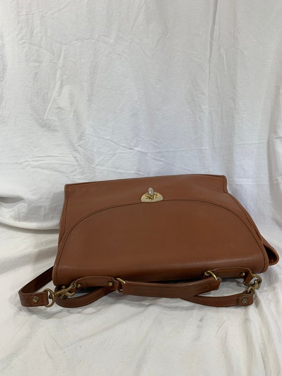 Vintage JACK tan leather briefcase with shoul… Gem