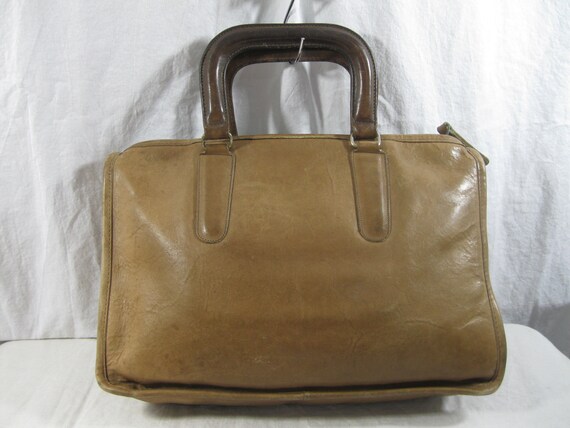 Vintage COACH tan leather briefcase brief portfol… - image 2