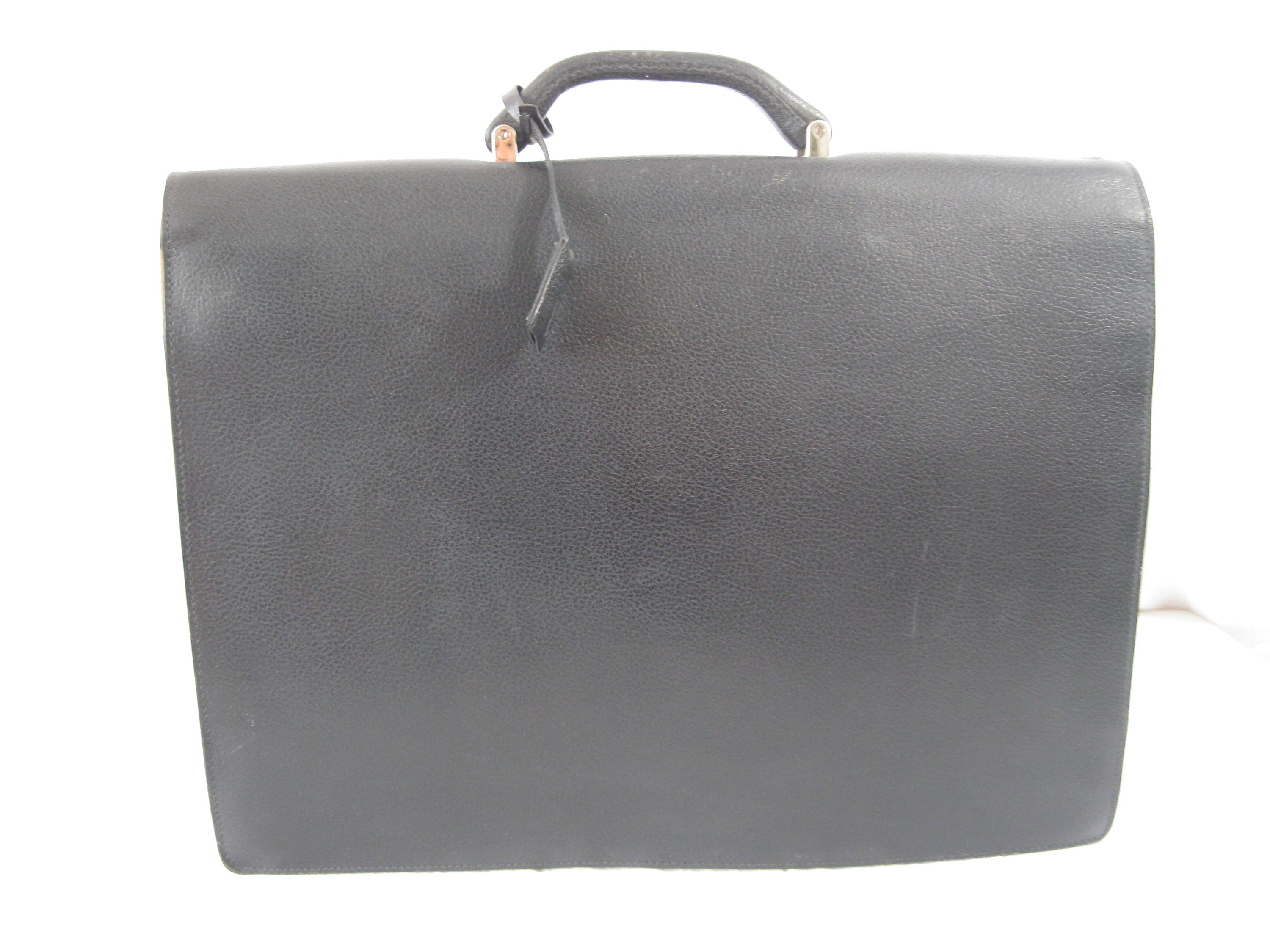 Vintage SALVATORE FERRAGAMO Black Leather Briefcase