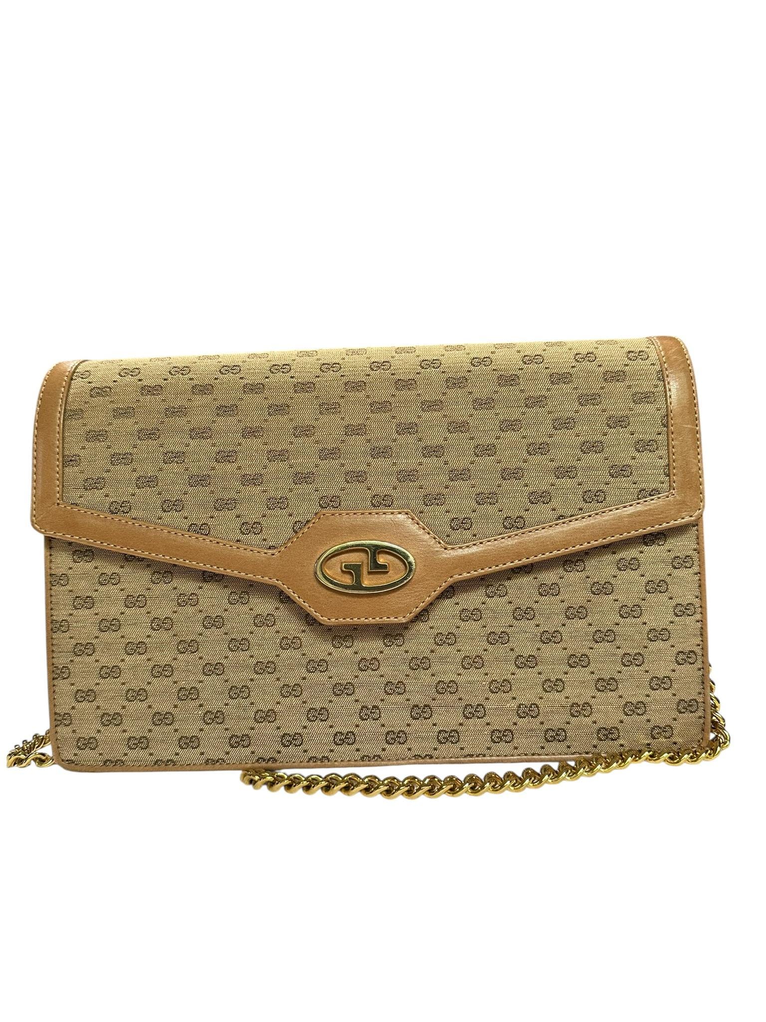 希少な本物ヴィンテージ GUCCI GGロゴ チェーンショルダーバッグ