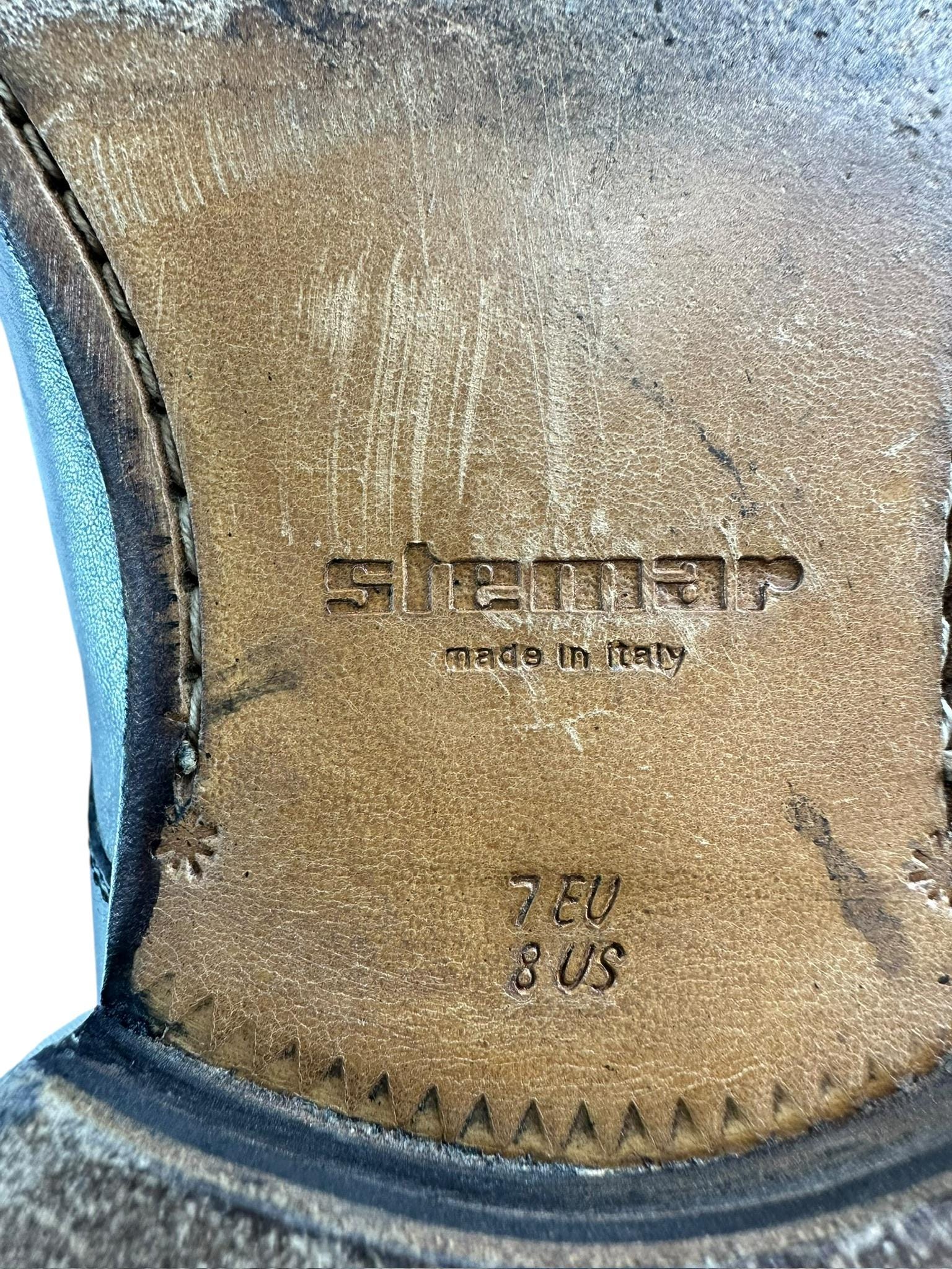 Genuine Men STEMAR Black Lace Up Leather Shoes Size 8 US 7 Euro STEMAR MEN BLACK LEATHER/SUEDE LACE UP SHOE SIZE UK 11 EU 45  main image 3