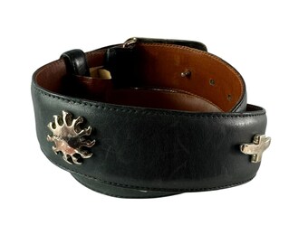 BRIGHTON Brown Genuine Leather Faux Croc With Heart Buckle  display picture 1