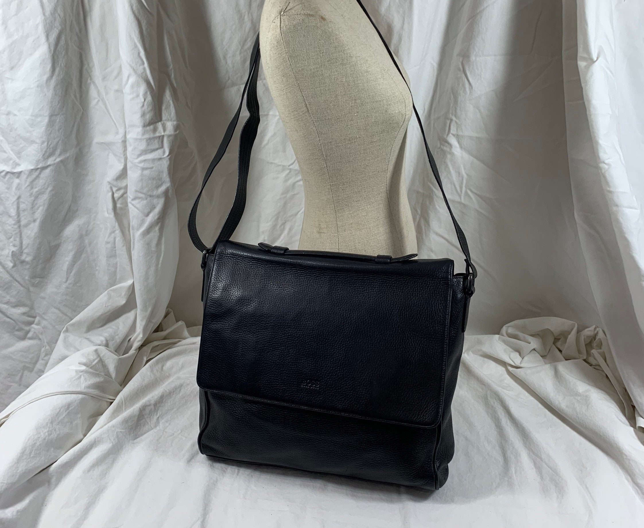 70〜90s vintage boss lether shoulder bag Vintage 80s 90s Medium Soft Patchwork Leather Handbag