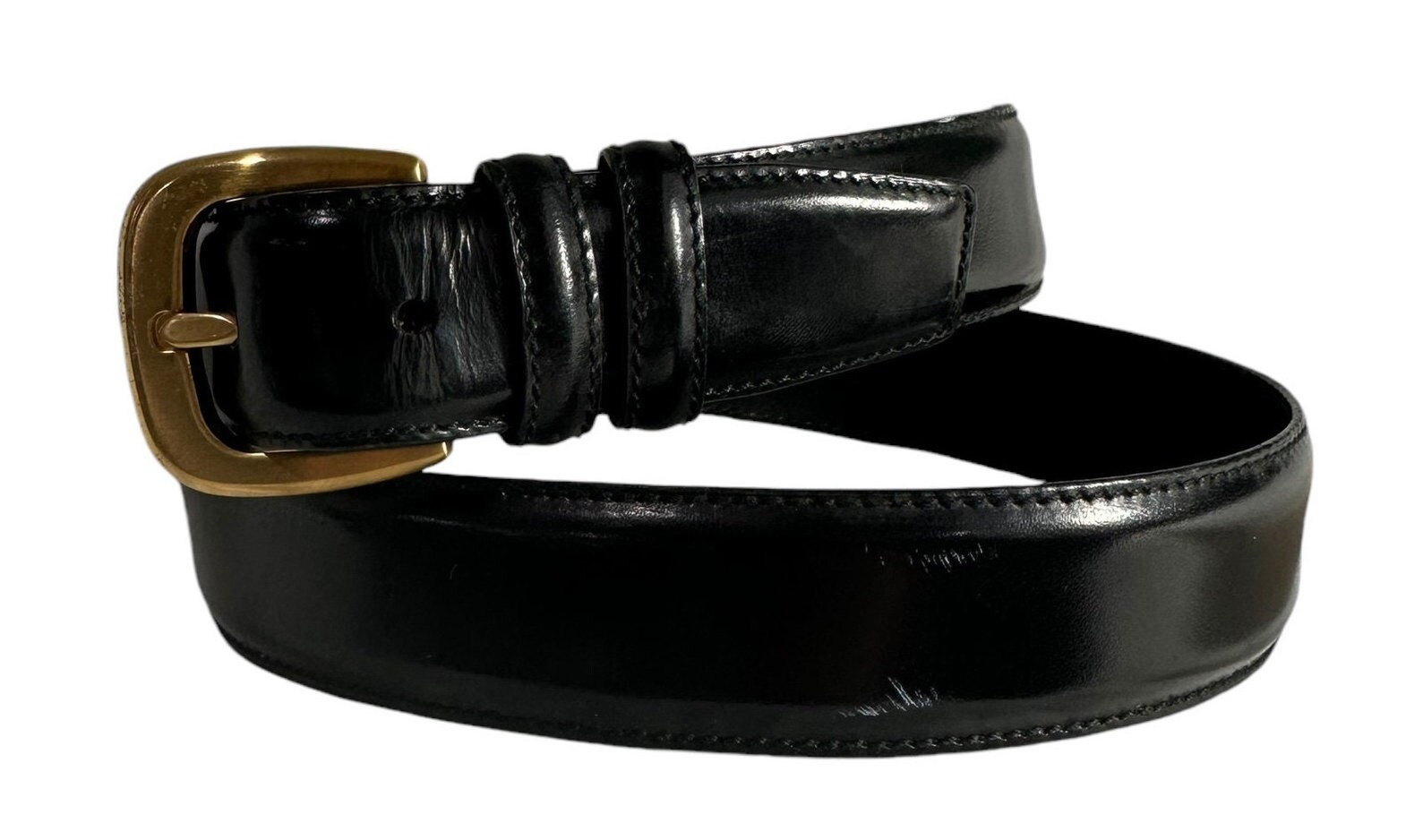 SALVATORE FERRAGAMO Black Leather Gold Gancini Women Belt  display picture 1