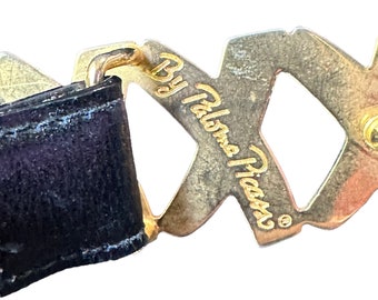 Vintage Ladies PALOMA PICASSO XXX Black Leather Belt Size 75