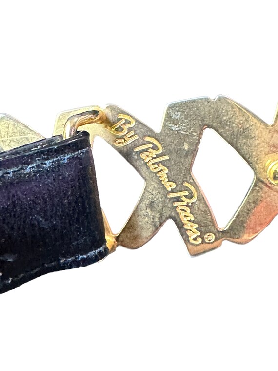 Vintage Ladies PALOMA PICASSO XXX Black Leather Belt Size 75