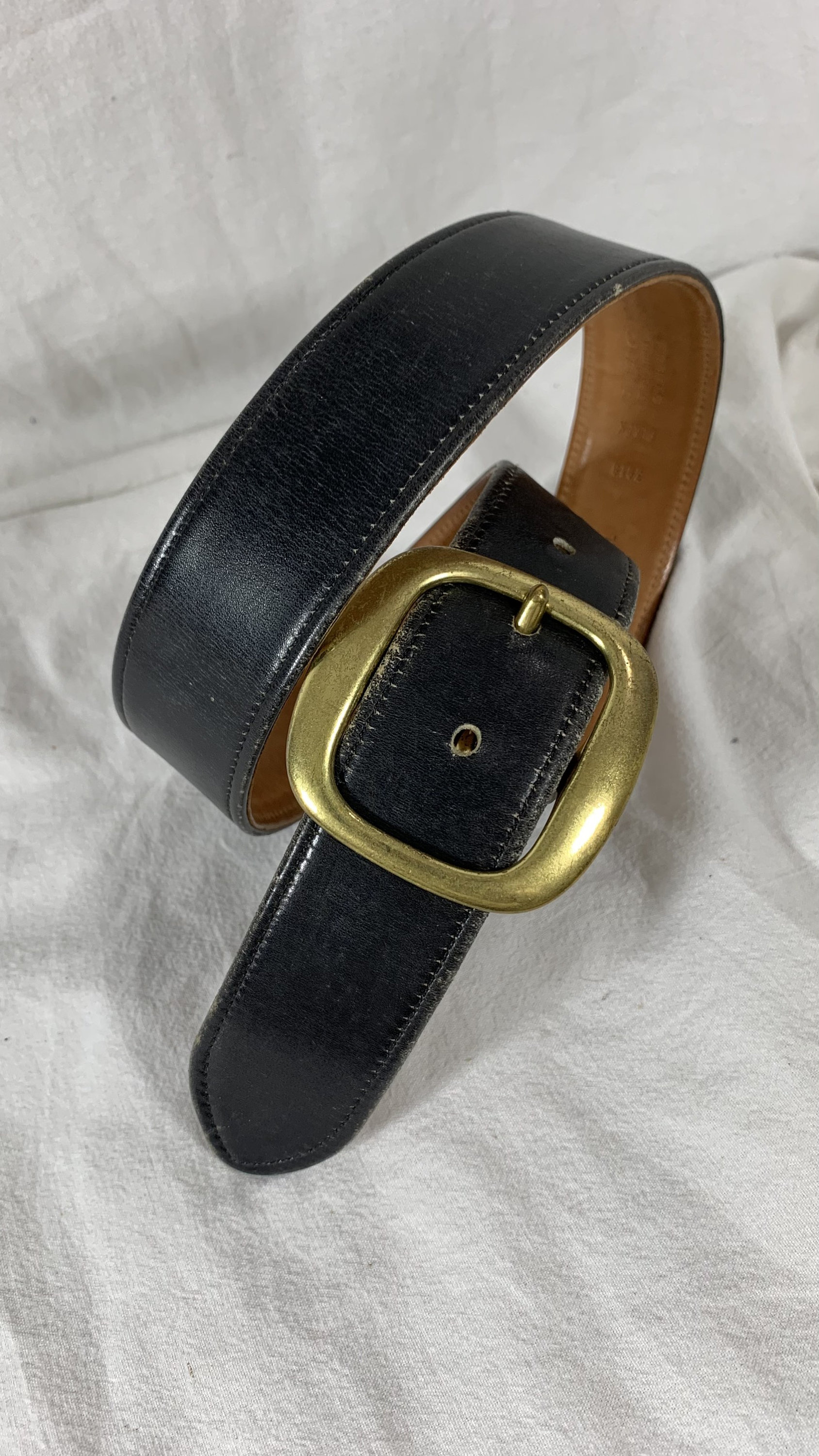Vintage Coach Belt #3918 Vintage COACH Genuine Leather & Linen Belt Size 38/95 cm  main image 2