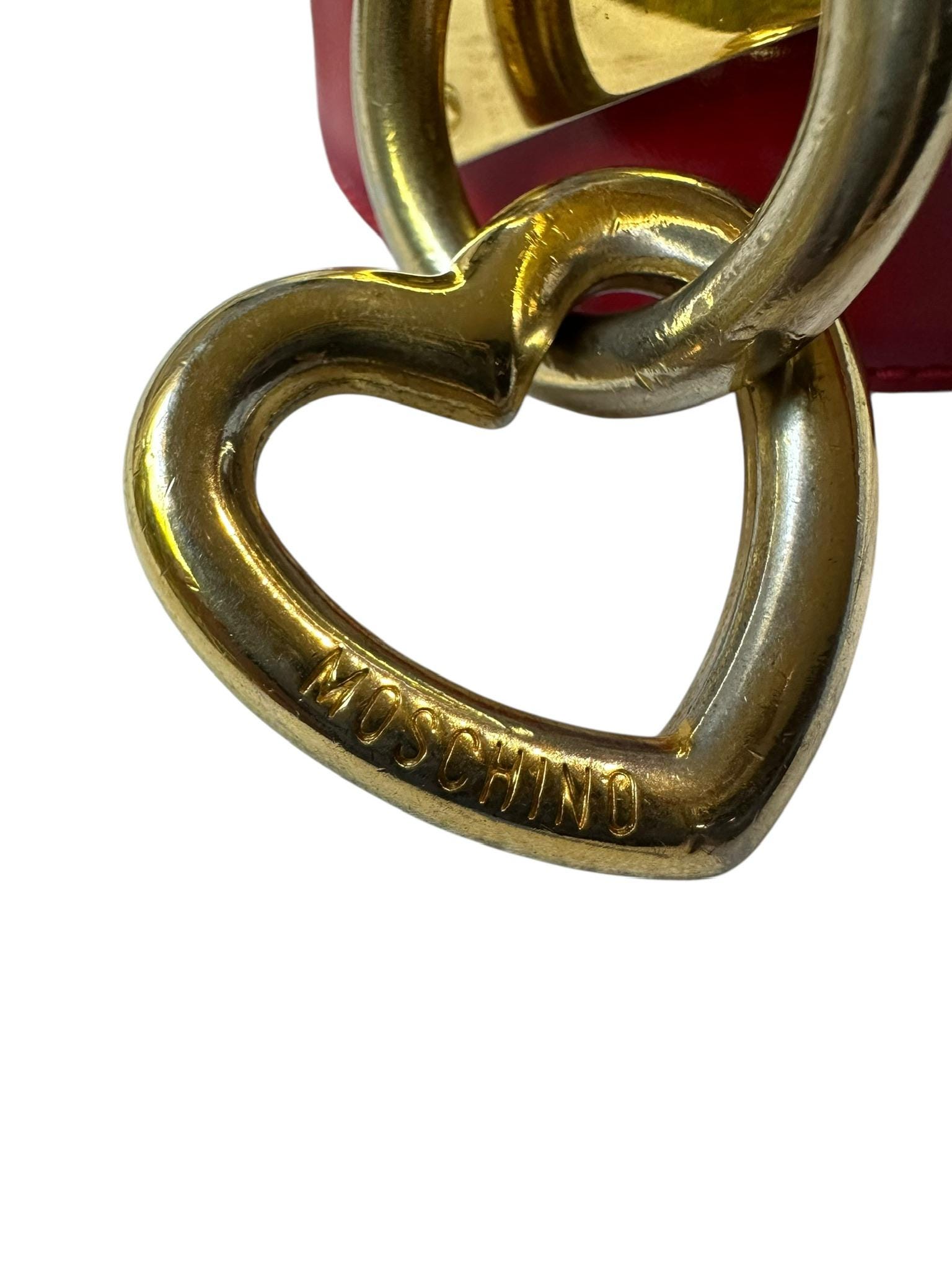 Vintage Moschino Redwall Leather Belt size 46 80s Moschino Redwall Belt, Wide Black Leather Belt, Gold  main image 2