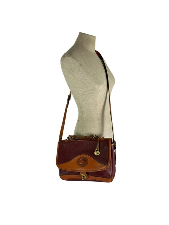 Vintage DOONEY & BOURKE Black With Tan Trim Leather Satchel  display picture 1