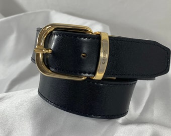Genuine Vintage JEFF GALLEA Studded Black Leather Belt Medium