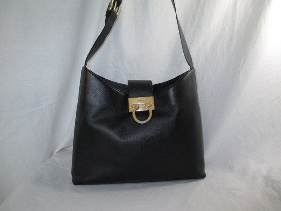 ferragamo black shoulder bag