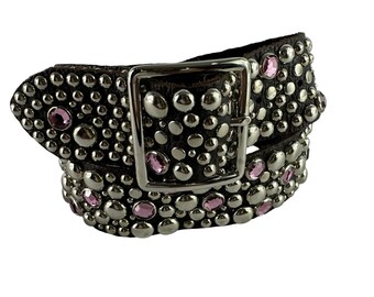 Glamour Blue Genuine Leather With Rhinestones Style Size 30  display picture 3