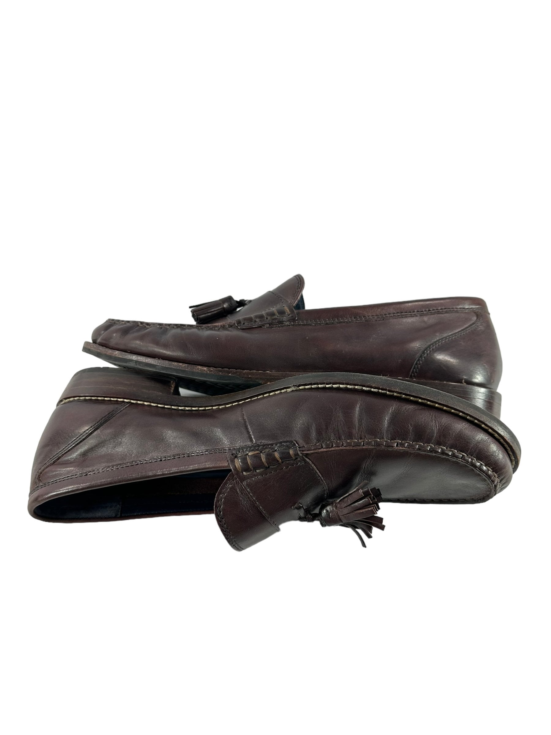 Genuine men Cole Haan pecan brown tassel leather loafers shoes 11 M Cole Haan Tully Driver (Unisex, Pecan Leather, 10, Medium  main image 3
