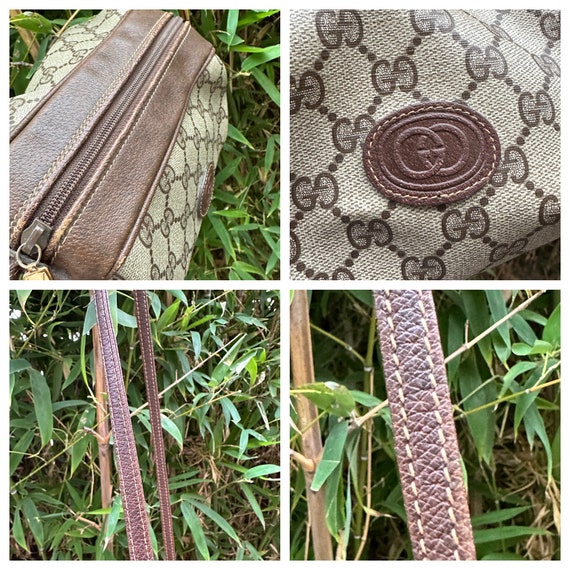 Genuine Gucci vintage brown signature leather and… - image 8