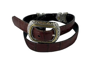 Genuine BRIGHTON Marcus Brown & Black Leather Reversible Belt Unisex Size ML/32