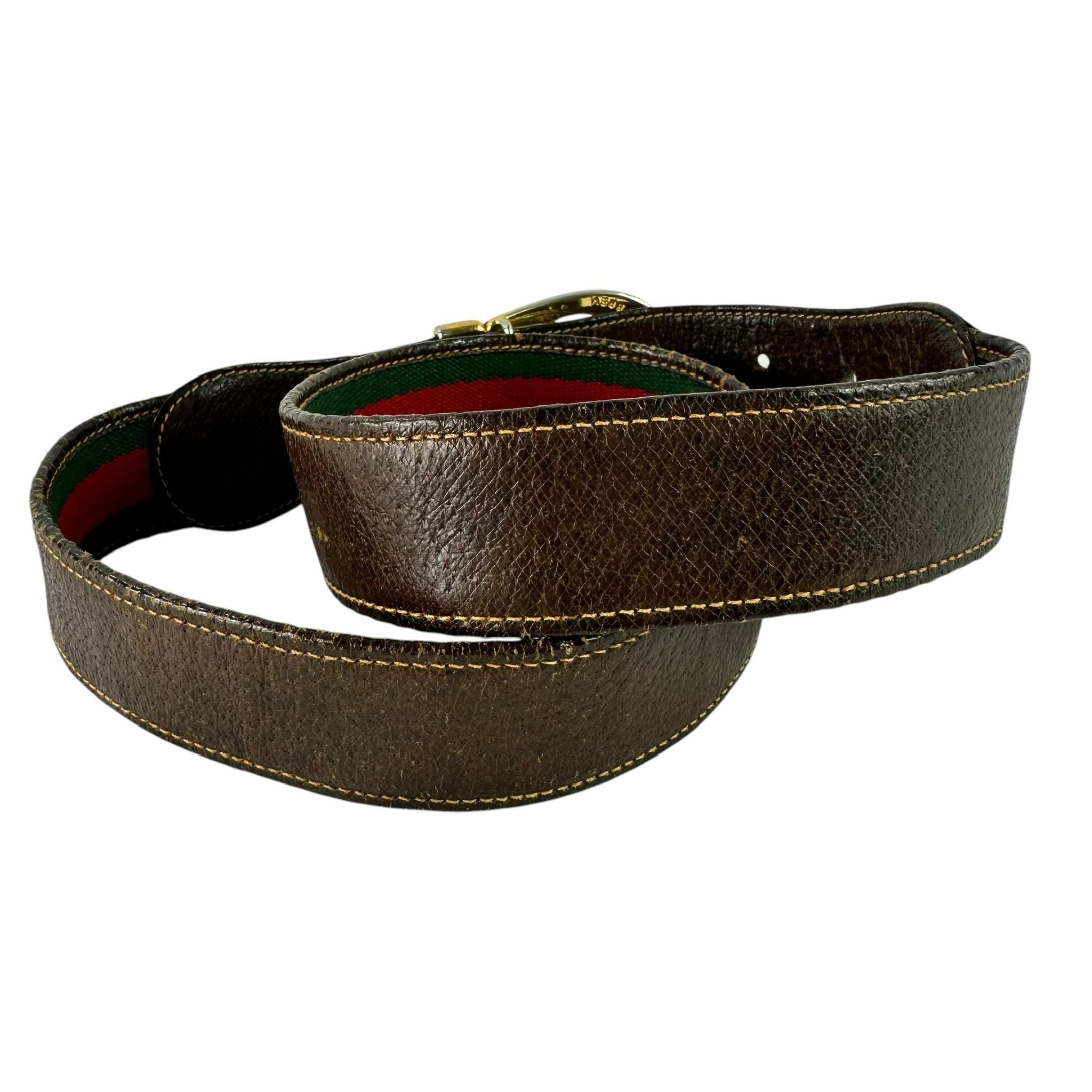 Gucci Vintage 70\'s Reversible Brown Leather Belt M/L? Gucci Vintage Interlocking GG Reversible Leather Belt – Recess main image 2