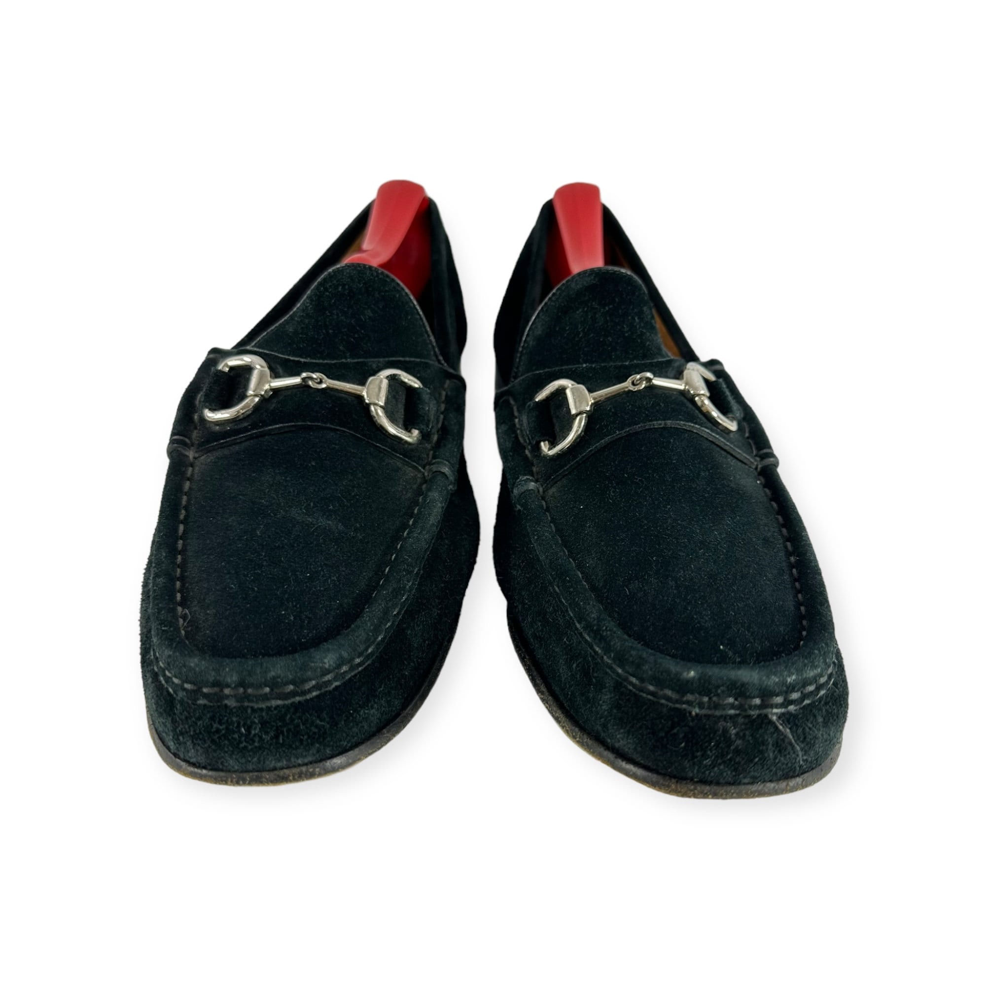 メンズ 正規品 GUCCI ブラック スエードレザー ホースビットローファー