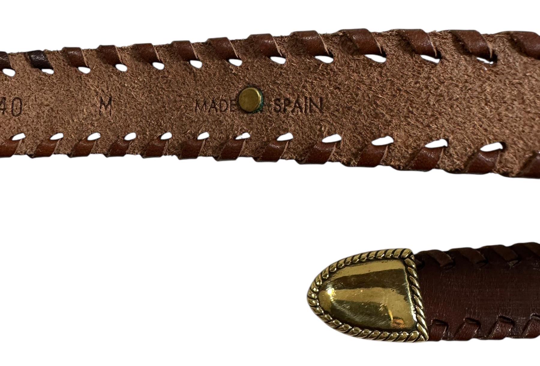 AVION INTERNATIONAL Brown Hand Dyed Leather Women\'s Belt Made In Spain Size28 M AVION INTERNATIONAL Brown Hand Dyed Leather Women main image 3