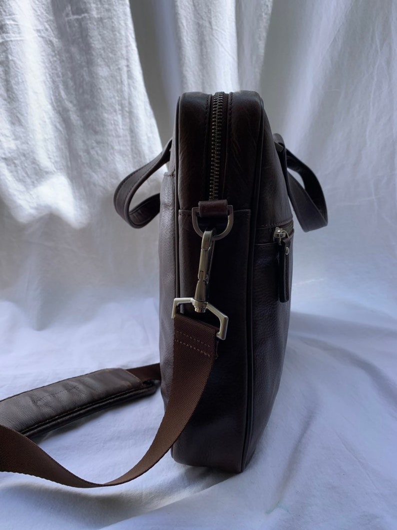 Vintage JOHNSTON MURPHY Brown Leather Briefcase Messenger Bag - Etsy