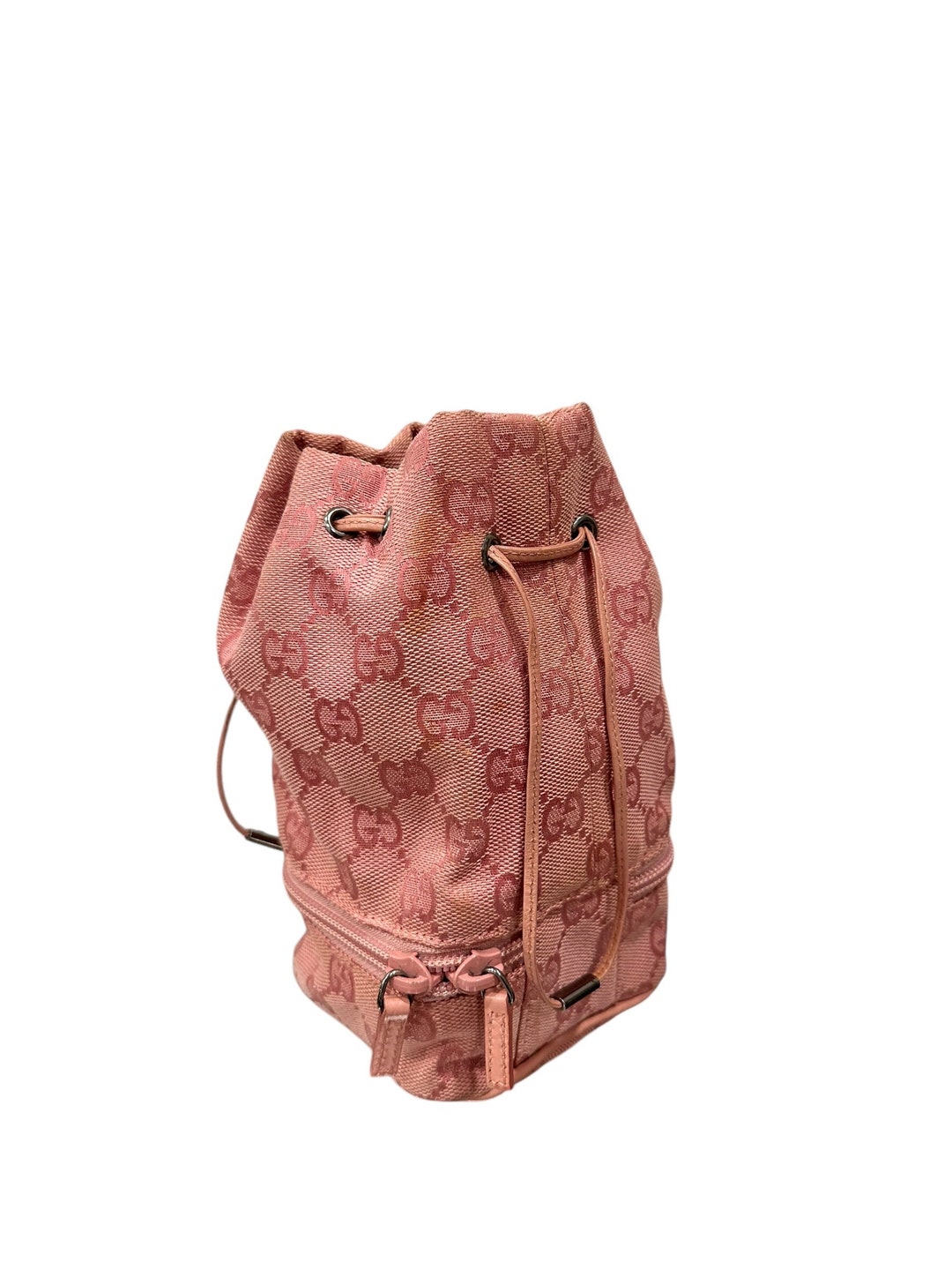 Genuine Vintage GUCCI Pink Mini Drawstring Bag Purse Pouch