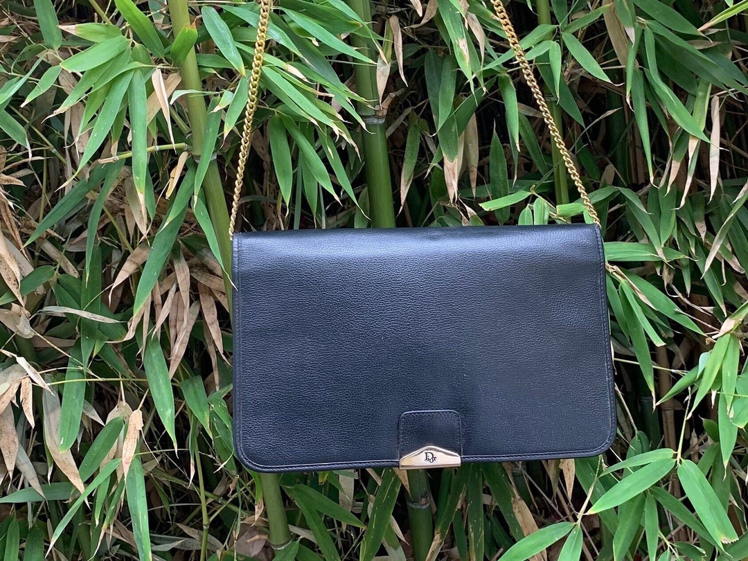 Dior　ショルダーバッグ　2way　クラッチバッグ　オールレザー　ヴィンテージ 本物のヴィンテージCHRISTIAN DIORの2wayチェーンリンクブラックレザー