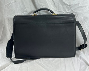 Vintage COACH Diplomat Attache Black Leather Briefcase