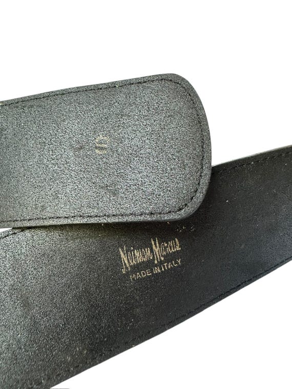 Vintage NEIMAN MARCUS Black Leather With Wide Gold Studs  display picture 1