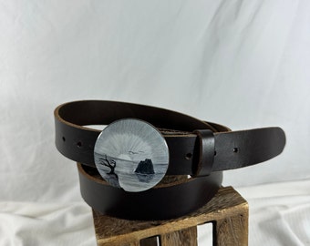 Genuine Vintage JEFF GALLEA Studded Black Leather Belt Medium