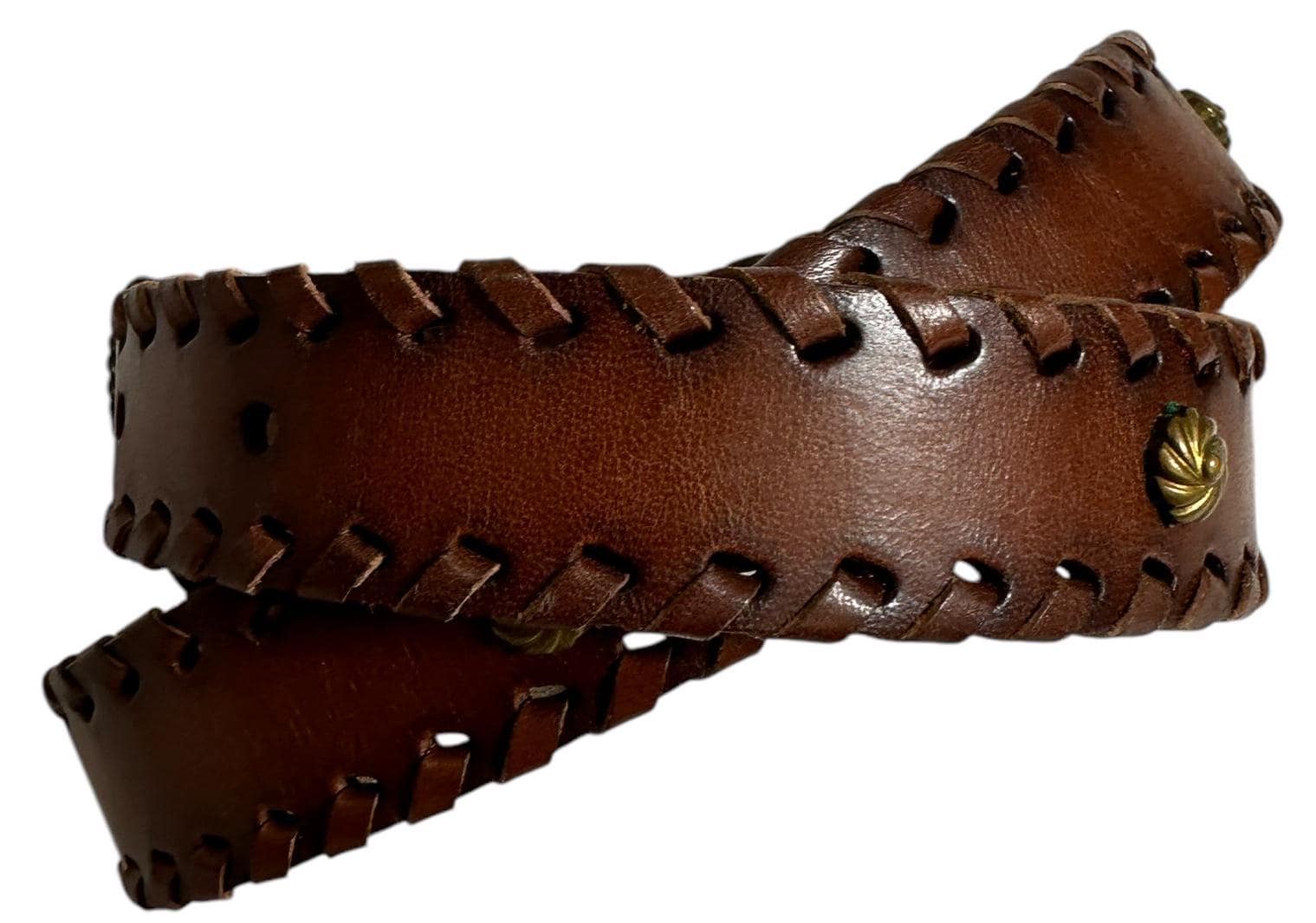 AVION INTERNATIONAL Brown Hand Dyed Leather Women\'s Belt Made In Spain Size28 M AVION INTERNATIONAL Brown Hand Dyed Leather Women main image 4