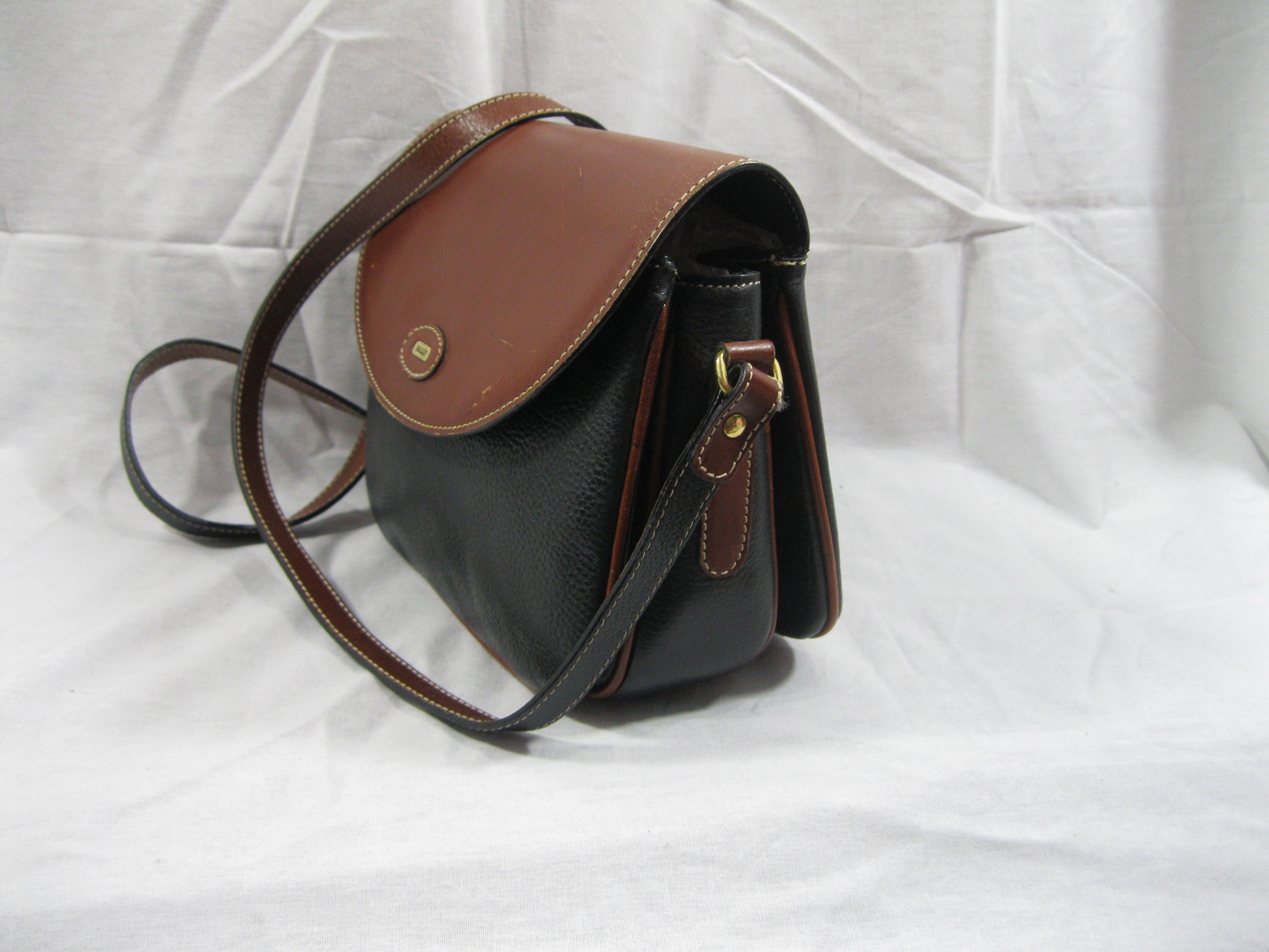 Buy Vintage Bally Italy Crossbody Brown Trim Black Leather Bag for USD  44.99 | GoodwillFinds