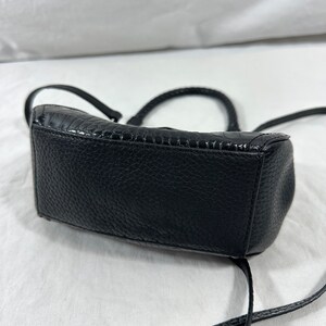 Genuine vintage BRIGHTON black leather shoulder bag with croc pattern crossbody image 8