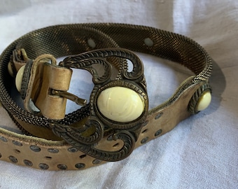 Boucle de ceinture Indiana, scène du désert, artisanat en