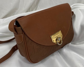 【NINA RICCI】 ヴィンテージ レザー ハンドバッグ 美品 ニナリッチ ヴィンテージ レザー ハンドバッグ ジラフ柄