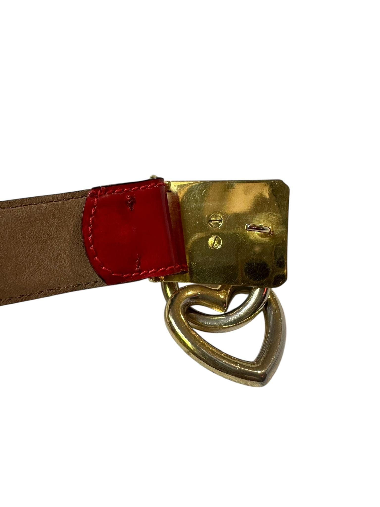 Vintage Moschino Redwall Leather Belt size 46 80s Moschino Redwall Belt, Wide Black Leather Belt, Gold  main image 3
