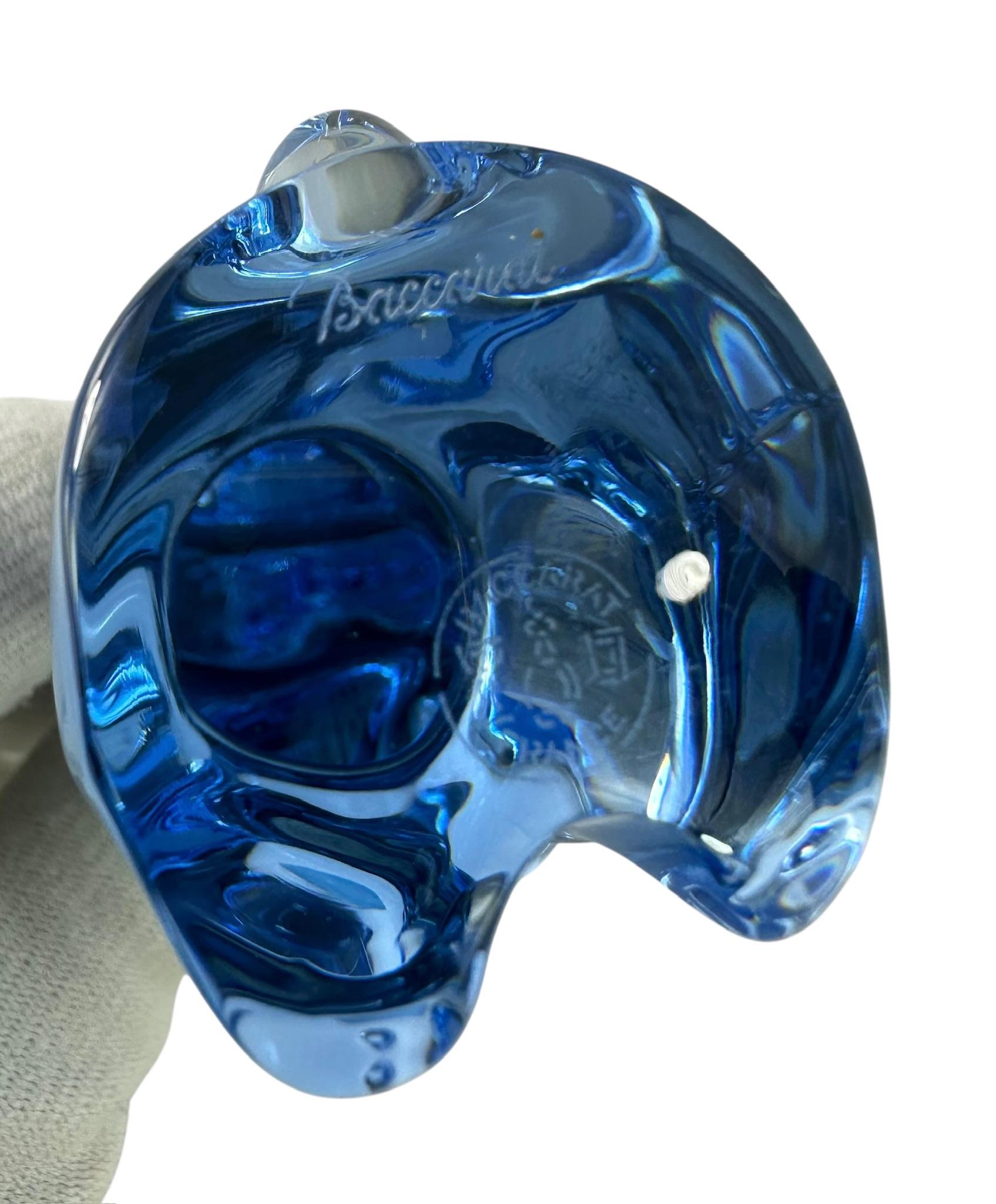 Charming Genuine BACCARAT Crystal Spinning Rabbit Cornflower Blue