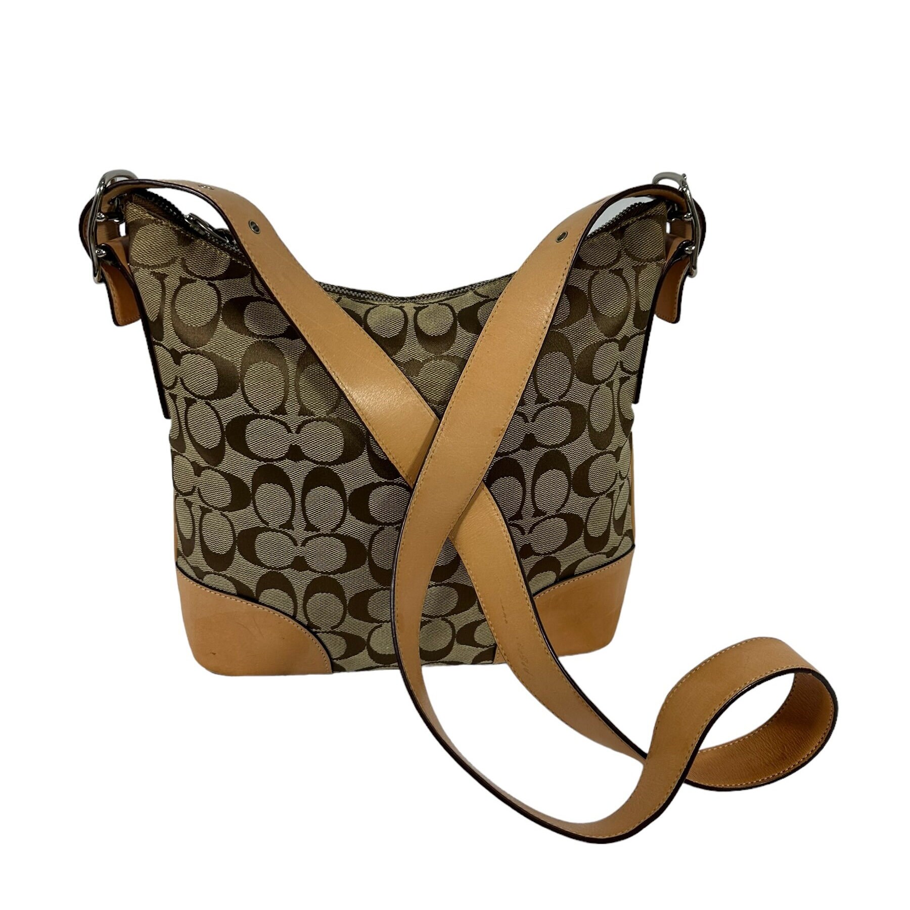 COACH ショルダーバッグ Genuine Vintage COACH 6347 Tan Crossbody Shoulder Bag Logo Year