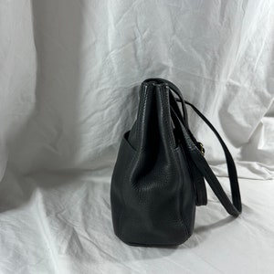 Vintage genuine COACH black Sonoma drawstring bucket leather shoulder bag dark grey