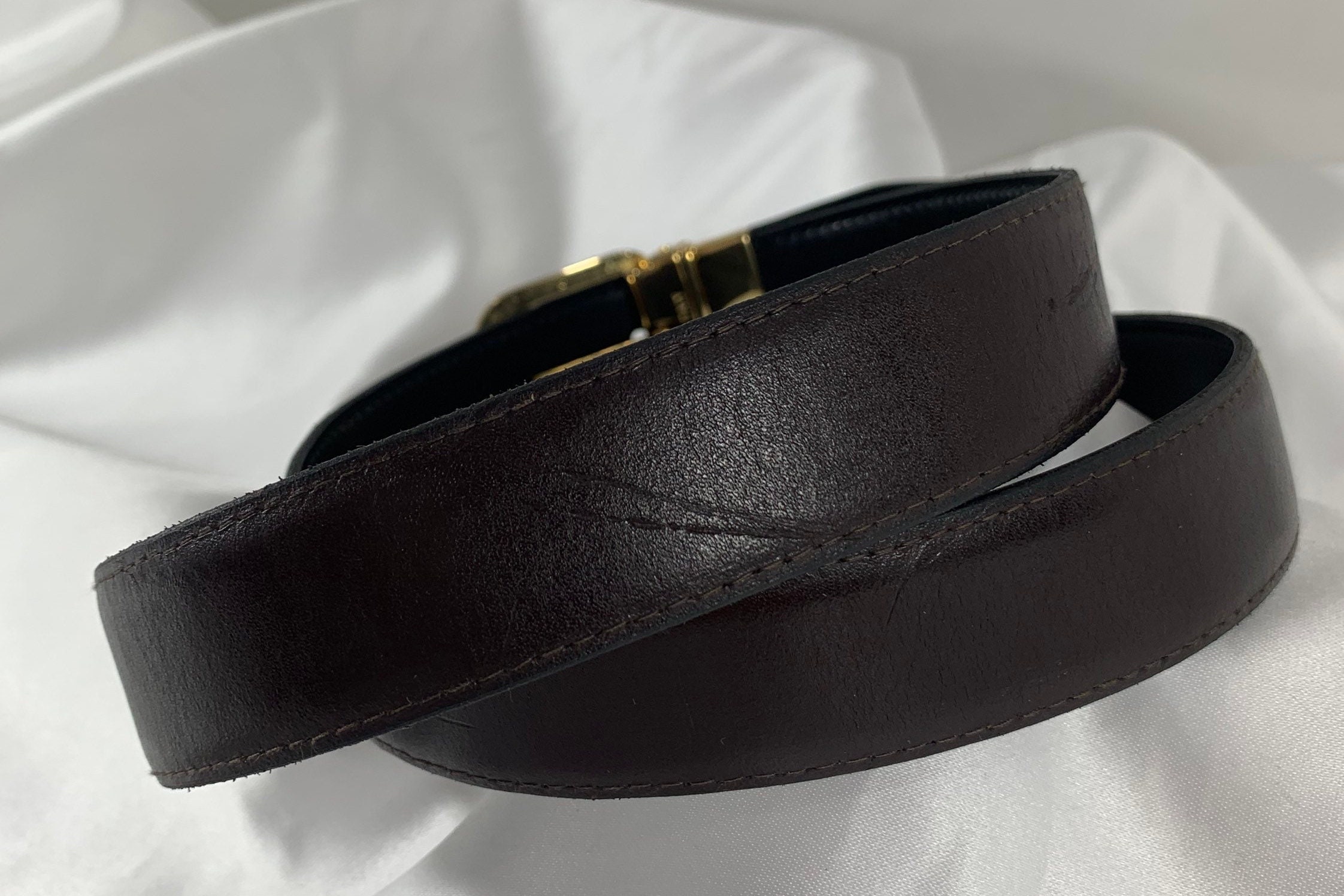 Genuine Vintage PIERRE CARDIN Logo Reversible Black Brown  display picture 3
