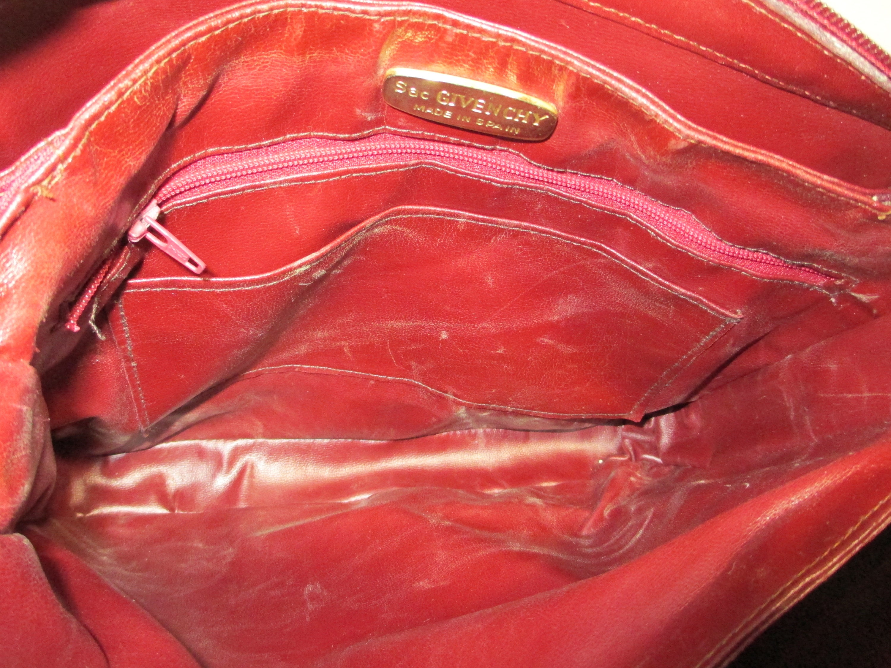Genuine Vintage Sac GIVENCHY Burgundy Canvas and Leather Genuine Vintage Sac GIVENCHY Burgundy Canvas and Leather