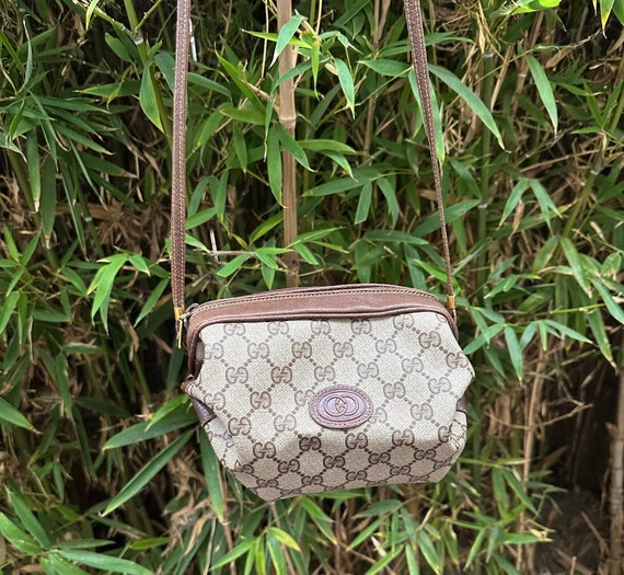 Genuine Gucci vintage brown signature leather and… - image 2