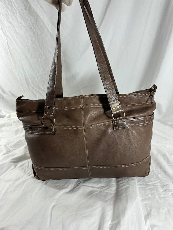 Genuine vintage FOSSIL large brown leather tote ba