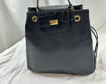 Vintage Genuine GIANFRANCO FERRE Black Leather Structured Shoulder