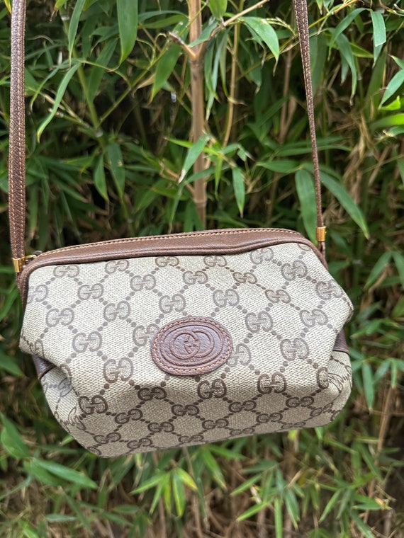 Genuine Gucci vintage brown signature leather and… - image 4