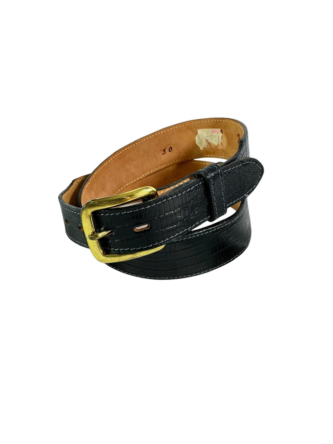 Vintage TONY LAMA Dark Navy Blue Lizard Pattern Leather  display picture 1